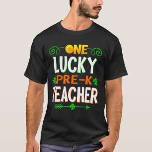 T-shirt Un Professeur Lucky Pré K Leopard St Patricku2019s
