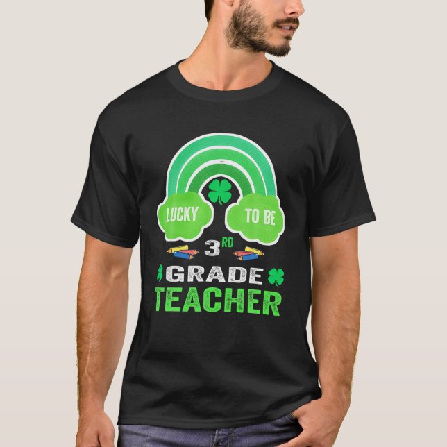 T-shirt Un Professeur Lucky Rainbow St patrick Lucky (Devant)
