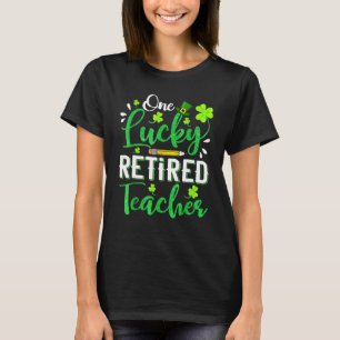 T-shirt Un Professeur Lucky Retraité Shamrock au crayon St