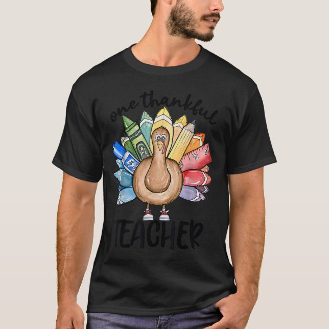 T-shirt Un Professeur Remercié Thanksgiving Turquie, Cra m (Devant)