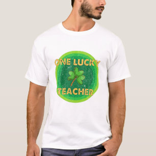 T-shirt Un Professeur Shamrock Chanceux, Le Jour De La Sai