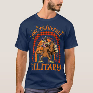 T-shirt Un Remerciement Militaire Thanksgiving Rainbow Tur