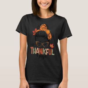 T-shirt Un Remerciements Gigi Messy Bun Automne Thanksgivi