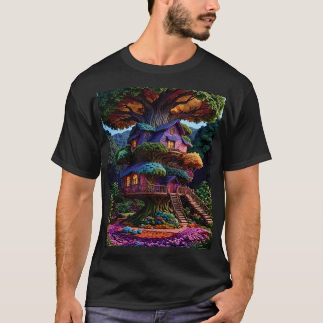 T-shirt Un rêve d'une maison d'arbre (Devant)