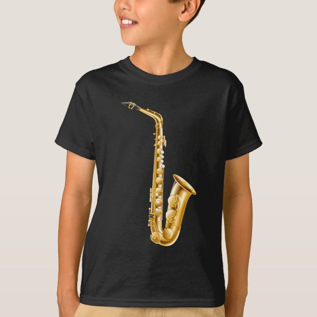 T-shirt Un saxophone d'or (Devant)