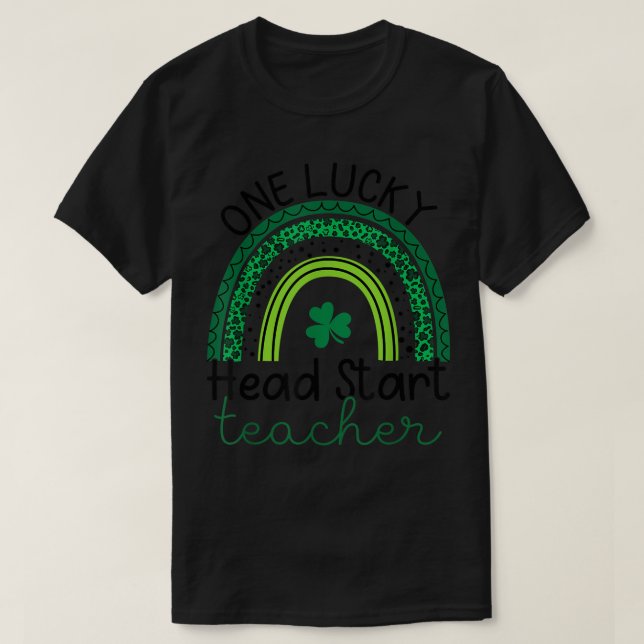 T-shirt Un Shamrock de St patrick d'enseignant de Lucky He (Design devant)