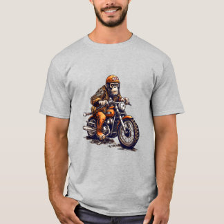 T-shirt Un singe mignon conduisant une moto