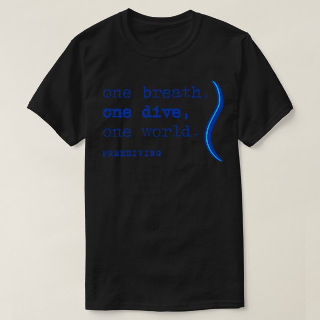 T-shirt Un souffle un plongée un monde libérer Freediver (Design devant)