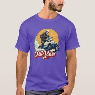 T-shirt Un squelette vintage conduisant une motoneige