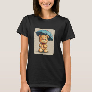 T-shirt Un superbe ensemble d'ours en peluche parapluie po