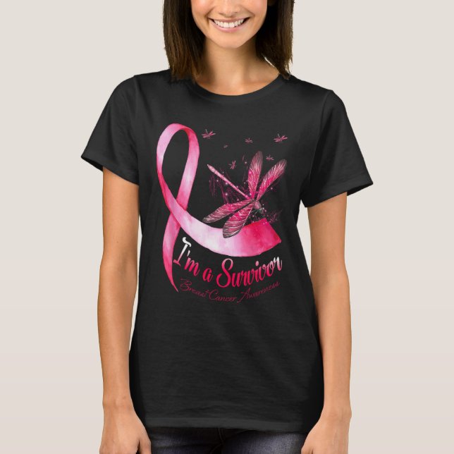 T-shirt Un survivant Dragonfly Sensibilisation au cancer d (Devant)