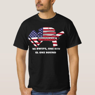 T-shirt Un Swipe One Bite One Round Food Guns Dettes USA