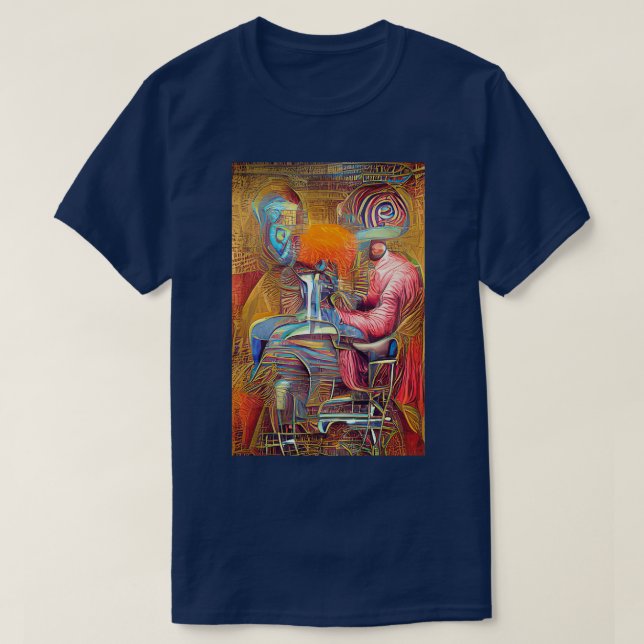 T-shirt Un Tableau Qui Express Le Barbier (Design devant)