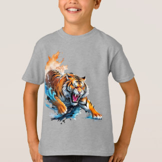 T-shirt Un tigre en feu