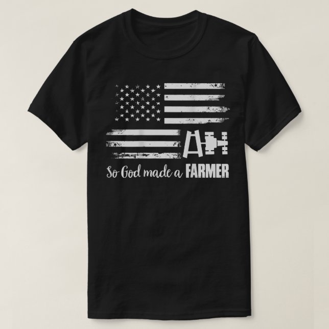 T-shirt Un Tracteur Drapeau Américain Pour Que Dieu Fasse  (Design devant)