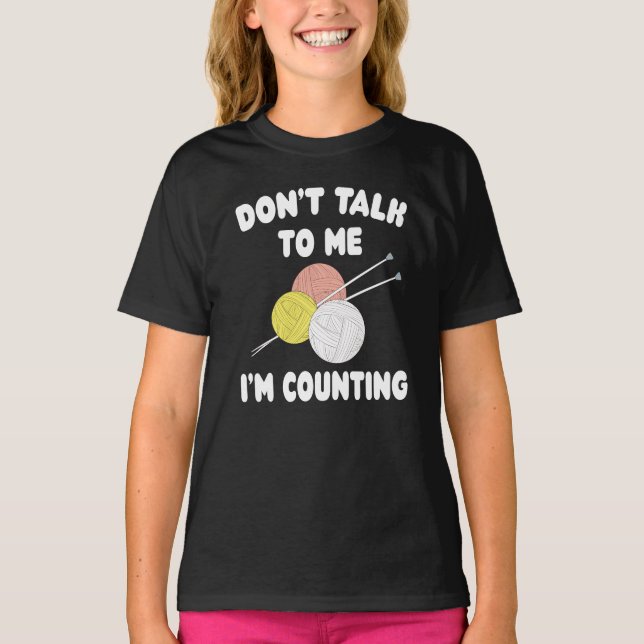 T-shirt Un Tricot amusant ne me regarde pas Je compte Knit (Devant)