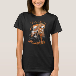T-shirt Un Vampire D'Halloween Fangtastic Dit