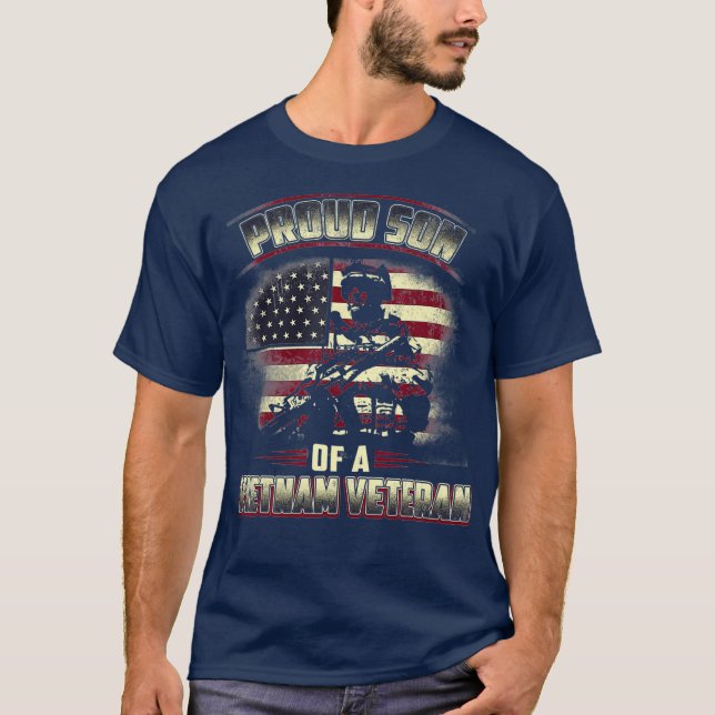 T-shirt Un Vétéran Américain Fils Fier D'Un Vétéran Du Vie (Devant)