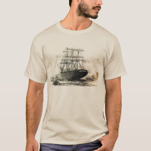 T-shirt un vieux vieux bateau en bois