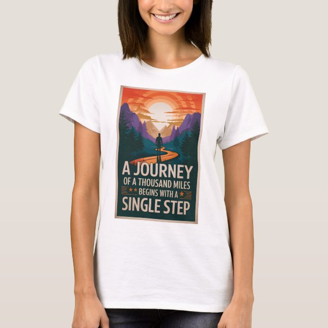 T-shirt Un voyage de 150 km commence par une seule (Devant)