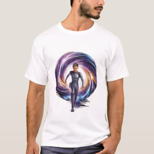 T-shirt Un voyageur du temps passant à travers un portail,