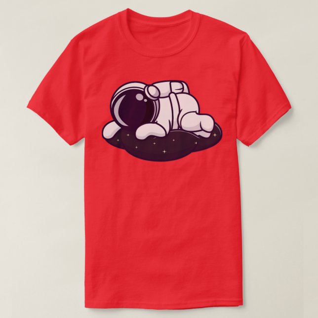 T-shirt Un Vrai Astronaute Dort Sur Le Nuage Spatial (Design devant)