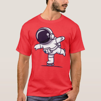 T-shirt Un Vrai Astronaute Jouant Au Patinage Sur Glace