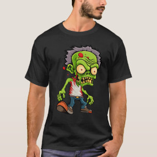 T-shirt Un zombie vert Déplaisant en style dessin animé