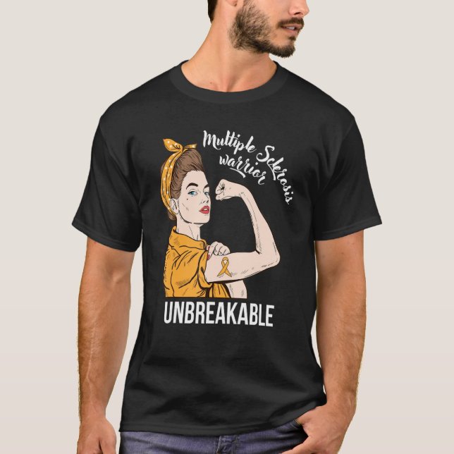 T-shirt Unbreakable Warrior Multiple Sclerosis Awareness M (Devant)