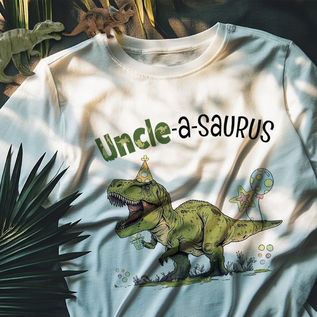 T-shirt Uncle-a-saurus Dinosaur Thème Anniversaire de enfa (Cute funny uncle-a-saurus t-rex dinosaur theme kids birthday party matching uncle family t-shirt)