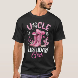 T-shirt Uncle Of The Birthday Girl Pink Cowgirl Western Co