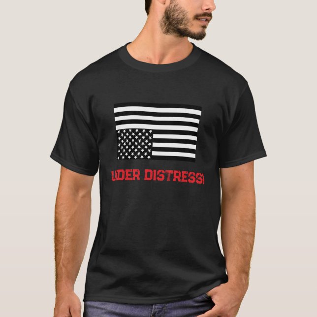 T-shirt "Under Distress" avec drapeau Upside Down (Devant)