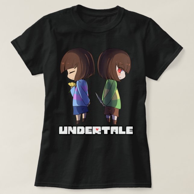 T-shirt Undertale - chara et frisk  (Design devant)