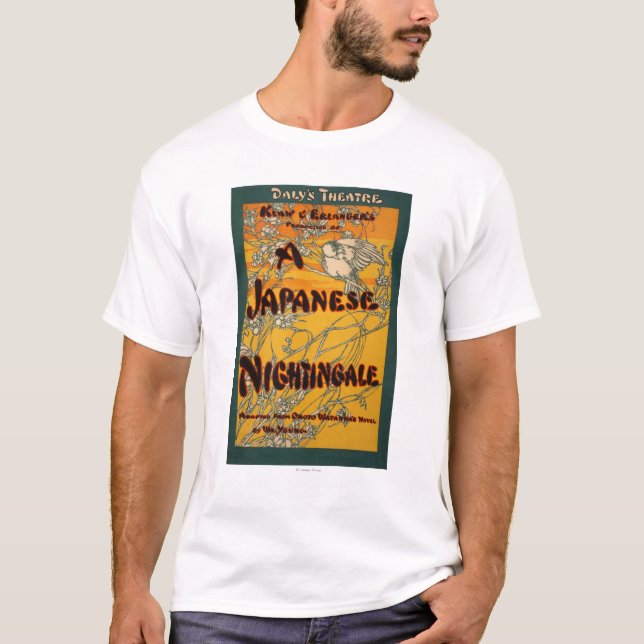 T-shirt Une affiche théâtrale de jeu de rossignol japonais (Devant)