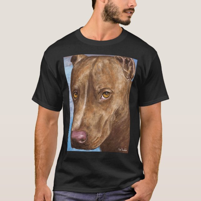 T-shirt Une Belle Peinture Rouge À Taureau À Nez Rouge (Devant)