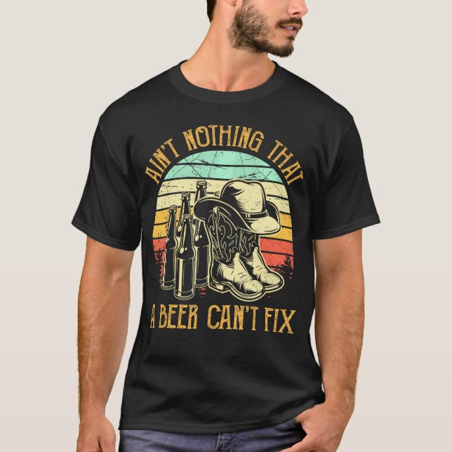 T-shirt Une Bière Ne Peut Pas Réparer La Musique Du Pays (Devant)