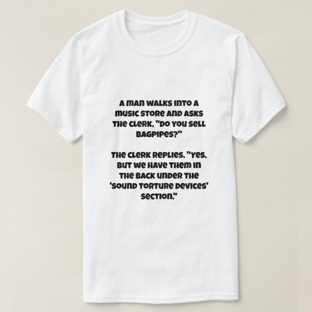 T-shirt Une blague d'IA sur les cornemuses (Design devant)