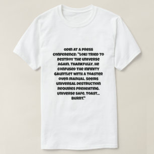 T-shirt Une blague d'IA sur Loki essaie de détruire l'univ