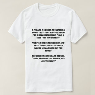 T-shirt Une blague sur un cochon et un poulet