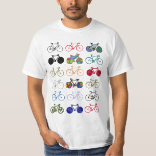 T-shirt une composition de bicyclettes colorées