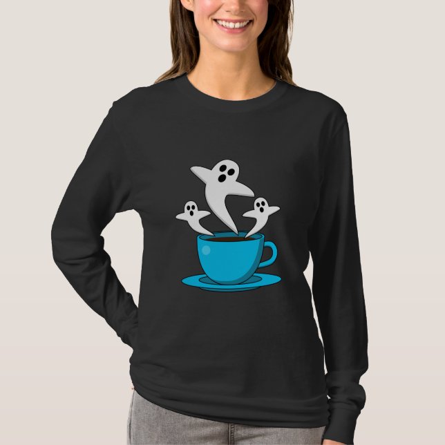 T-shirt Une coupe de café fumeur fantôme (Devant)