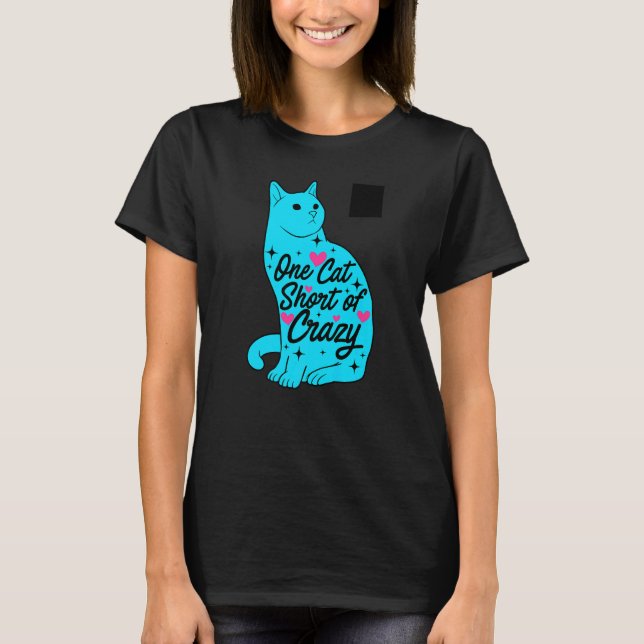 T-shirt Une Courte De Crazy Graphic Chat Propriétaire Chat (Devant)