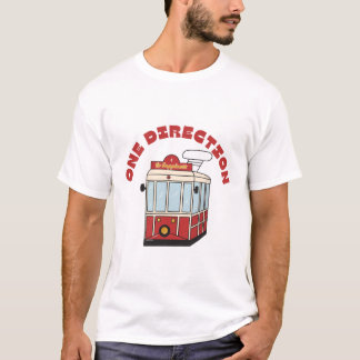 T-shirt Une direction - Vers le bonheur Conception de tram