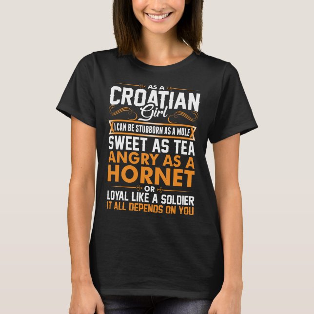 T-shirt Une Femme Croate Douce En Tea-Tshirt (Devant)