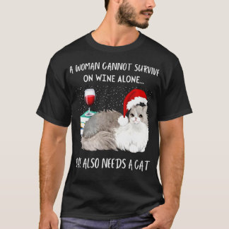 T-shirt Une Femme Ne Peut Survivre Seule Sur Le Vin Elle A