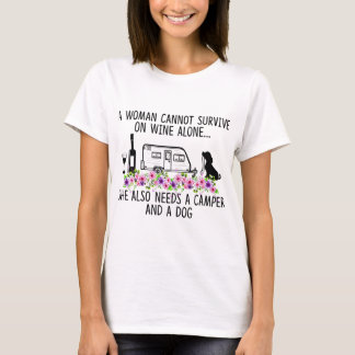 T-shirt Une Femme Ne Peut Survivre Sur Le Vin Seule Elle A
