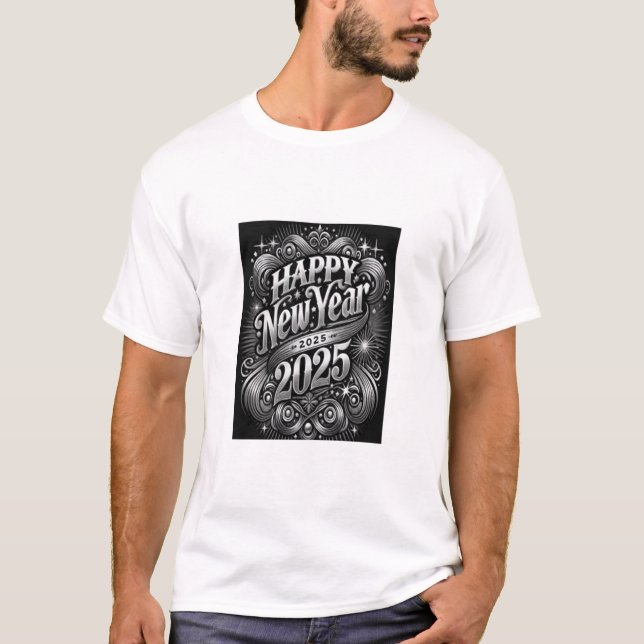 T-shirt Une fête moderne : Bonne année 2025 (Devant)