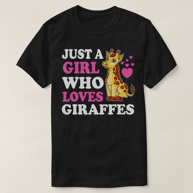 T-shirt Une fille qui aime les girafes (Design devant)