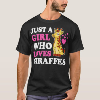 T-shirt Une fille qui aime les girafes