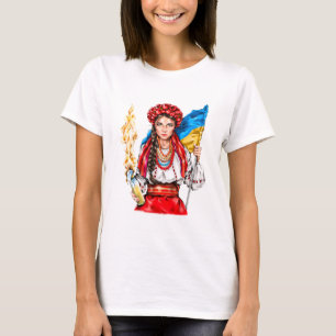 T-shirt Une fille ukrainienne lutte pour la liberté